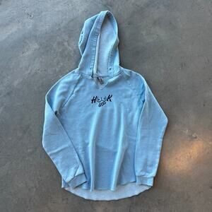 Vintage Y2k Hook Ups Blue Boobies Funny Hoodie Sweatshirt Longsleeve Small